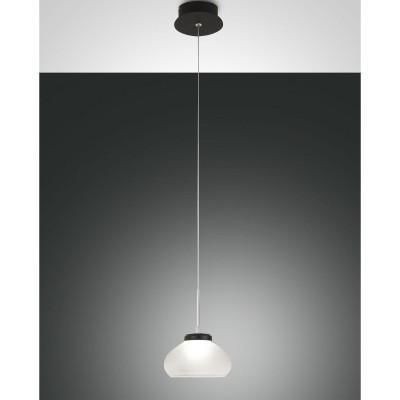 Fabas Luce Arabella Lampada a sospensione a LED moderna in metallo diffusore in vetro soffiato Colore: Bianco
