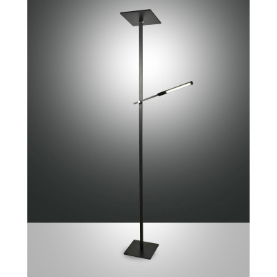Fabas Luce Ideal Piantana moderna da salotto con 2 luci a led con struttura in alluminio Colore: Nero