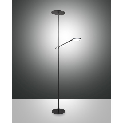 Fabas Luce Regina Piantana moderna con 2 luci a LED con struttura in metallo Colore: Nero