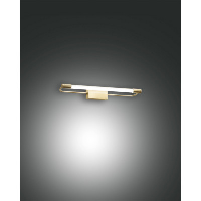Fabas Luce - Rapallo - Applique da parete a LED piccola con struttura in metallo design moderno - Colore: Ottone - 1 Lampadina - Led Integrato - 10W - Lumen 1100 - Gradi Kelvin 3000k Luce Calda - 44 - SKU: 3552-21-119