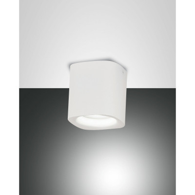 Fabas Luce - Smooth - Faretto da soffitto 1 luce a risparmio energetico con struttura in alluminio - 1 Lampadina GU10 10W - IP44 - SKU: 3555-81