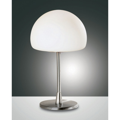 Fabas Luce Gaia Lampada da comodino con struttura in metallo e diffusore in vetro design moderno Colore: Nichel