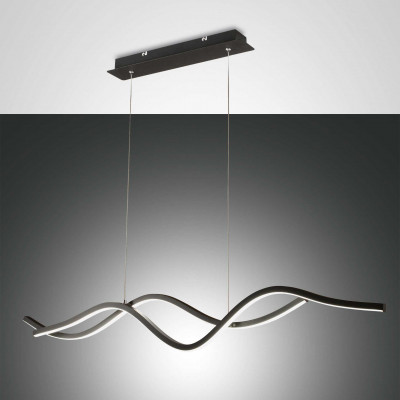 Fabas Luce Sinuo Illuminazione a sospensione LED con diffusore dalle linee moderne Colore: Nero