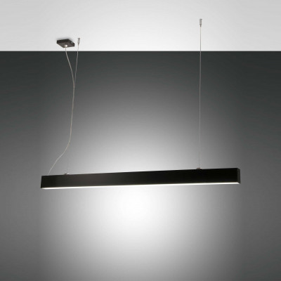 Fabas Luce Next Lampada a sospensione a LED piccola con diffusore in metallo dalle linee moderne Colore: Nero