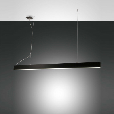 Fabas Luce Next Lampada a sospensione a LED grande con diffusore in metallo dalle linee moderne Colore: Nero