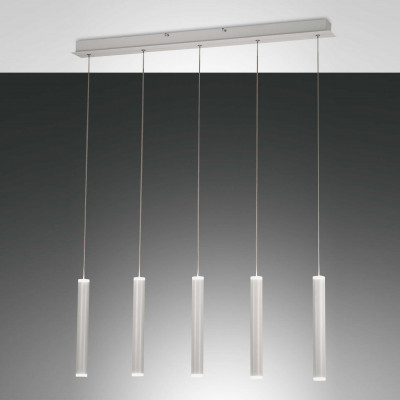 Fabas Luce Prado Lampada a sospensione a LED con 5 diffusori dalle linee moderne ed eleganti Colore: Bianco