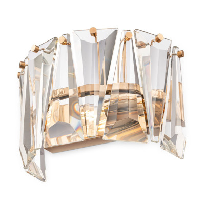 Maytoni - Puntes - Applique da parete moderna con diffusore in vetro a semi cerchio - Colore: Oro - 1 Lampadina E14 60W - IP20 - SKU: MOD043WL-01G