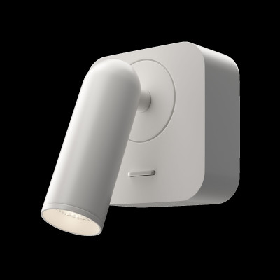 Maytoni - Mirax - Appliques da parete a LED base quadrata in metallo faretto orientabile rotondo - 1 Lampadina Led Integrato 3W - Lumen 150 - Gradi Kelvin 3000k Luce Calda - IP20 - SKU: C039WL-L3