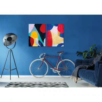 Agave - Tela dipinta moderna 90x120 astratta "Dimensioni" - SKU: AG100008