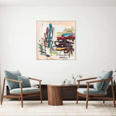 Agave - Quadro astratto dipinto a mano con acrilici su tela Focus 100x100 - SKU: AG160300