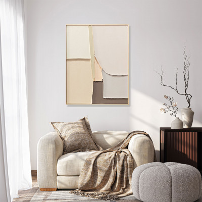 Agave - Quadro astratto dipinto a mano su tela di cotone con cornice Candy 80x100 - SKU: AG170335