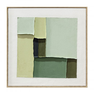 Agave - Quadro astratto dipinto a mano su tela di cotone con cornice Sylva 60x60 - SKU: AG170351
