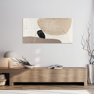 Agave - Quadro astratto dipinto a mano su tela di cotone Dolmen 70x140 - SKU: AG170349