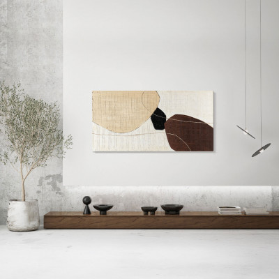 Agave - Quadro astratto dipinto a mano su tela di cotone Menhir 70x140 - SKU: AG170350