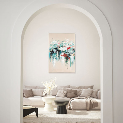 Agave - Quadro astratto moderno dipinto a mano con acrilici su tela Hurricane 80x120 - SKU: AG160296