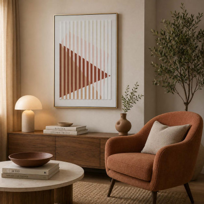 Agave Quadro astratto moderno dipinto a mano su tela di cotone Bahaus 1 60x80