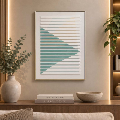 Agave Quadro astratto moderno dipinto a mano su tela di cotone Bahaus 2 60x80