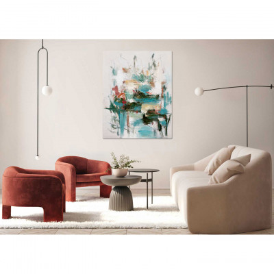 Agave - Quadro astratto moderno dipinto a mano su tela di cotone "Mess" 120x150 - SKU: AG150250