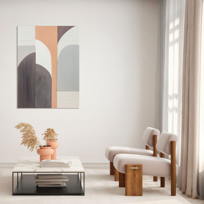 Agave - Quadro astratto realizzato a mano con acrilici su tela Peach Fusion 90x120 - SKU: AG160302