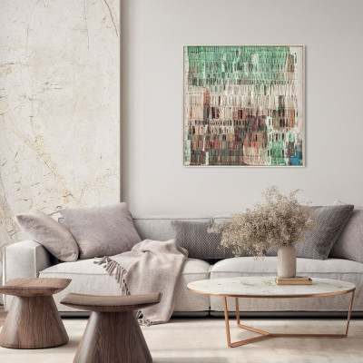 Agave - Quadro astratto stampato con carta pressata Amazzonia 80x80 - SKU: AG160304