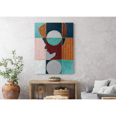 Agave - Quadro figurativo contemporaneo dipinto a mano "Himba" 90x120 - SKU: AG150255