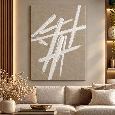 Agave Quadro moderno astratto dipinto a mano con acrilici su tela Cross 60x80