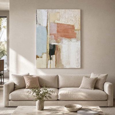 Agave Quadro moderno astratto dipinto a mano su tela 90x120 "Abstract Seven"
