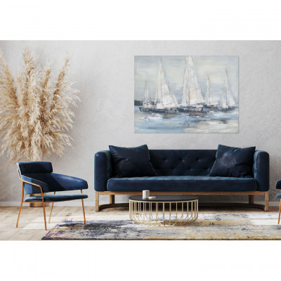 Agave - Quadro moderno con paesaggio marino dipinto a mano "Vele al mattino" 150x110 - SKU: AG140227