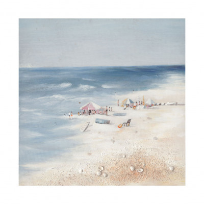 Agave - Quadro moderno dipinto a mano ritratto paesaggistico marino "Free Beach" 80x80 - SKU: AG140214