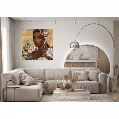 Agave - Quadro moderno figurativo dipinto a mano su tela "Dalila" 100x100 - SKU: AG140224