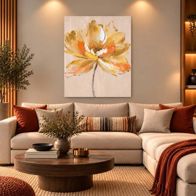 Agave Quadro moderno floreale dipinto a mano su tela "Silk Flower 3" 40x50