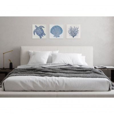 Agave - Set 3 pezzi quadro moderno dipinto a mano in stile marino "Sea Life" 30x30 - SKU: AG140205
