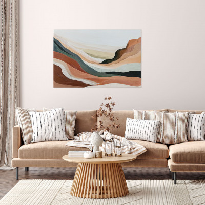 Agave - Stampa su tela con motivo astratto Dune 120x80 - Colore: Multicolore - SKU: PA0011