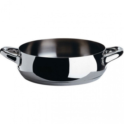 Alessi - Mami - Casseruola bassa a due manici 28" - Colore: Acciaio - SKU: SG102/28