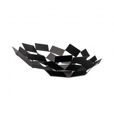 Alessi La Stanza dello Scirocco Centrotavola in acciaio dal design moderno ed elegante Colore: Nero