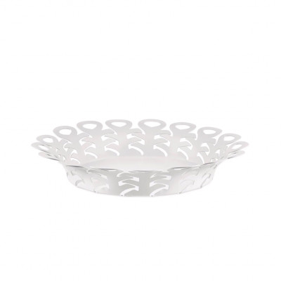  Alessi - Vimini - Cestino grande in acciaio dal design moderno - Colore: Bianco - SKU: BM21/25W 