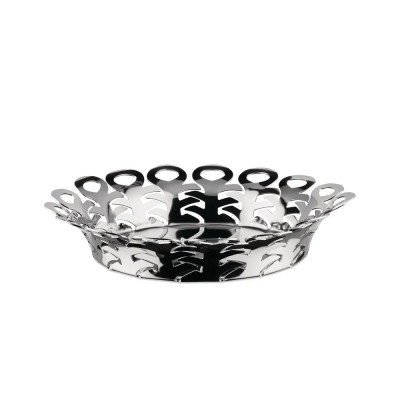  Alessi - Vimini - Cestino grande in acciaio lucido dal design moderno - Colore: Acciaio - SKU: BM21/25 