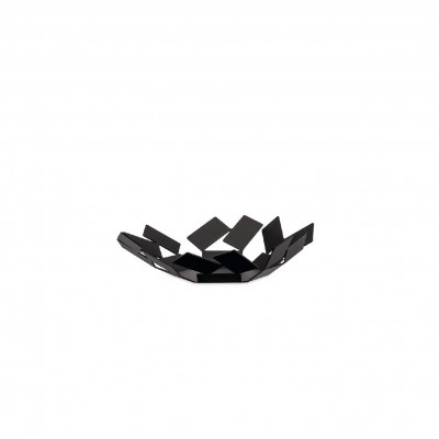 Alessi La Stanza dello Scirocco Cestino in acciaio dal design moderno ed elegante Colore: Nero