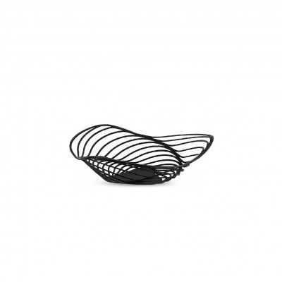 Alessi Trinity Cestino in acciaio dal design moderno ed elegante Colore: Nero