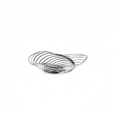 Alessi Trinity Cestino in acciaio dal design moderno ed elegante Colore: Acciaio