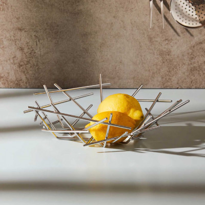  Alessi - Blow Up - Cestino in acciaio inossidabile lucido dal design moderno ed elegante - Colore: Acciaio - SKU: FC02 