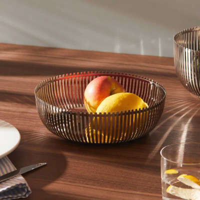 Alessi Cestino in acciaio inossidabile lucido in varie misure dal design moderno D.20 Colore: Acciaio