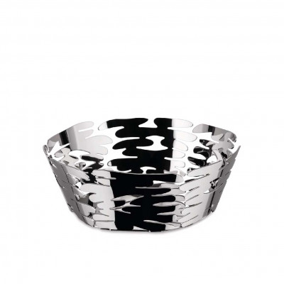 Alessi Barket Cestino rotondo grande in acciaio dal design moderno Colore: Acciaio