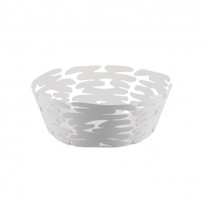Alessi Barket Cestino rotondo in acciaio dallo stile moderno ed elegante Colore: Bianco