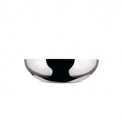 Alessi Double Ciotola in acciaio rotonda grande a doppia parete in stile moderno ed elegante Colore: Acciaio