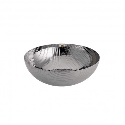 Alessi Veneer Coppa grande in acciaio inossidabile con decoro in rilievo dalle linee moderne Colore: Acciaio