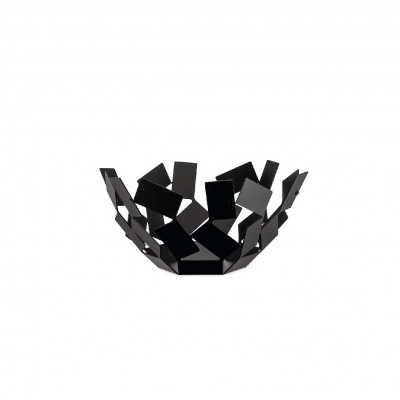 Alessi La Stanza dello Scirocco Fruttiera in acciaio dal design moderno ed elegante Colore: Nero
