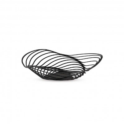 Alessi Trinity Fruttiera in acciaio dal design moderno ed elegante Colore: Nero