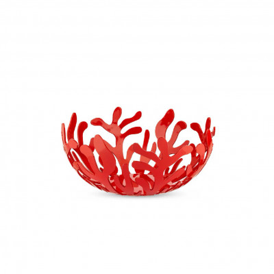 Alessi Mediterraneo Fruttiera media in acciaio dal design moderno ed elegante Colore: Rosso