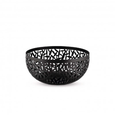 Alessi Cactus! Fruttiera piccola in acciaio traforato dal design moderno ed elegante Colore: Nero
